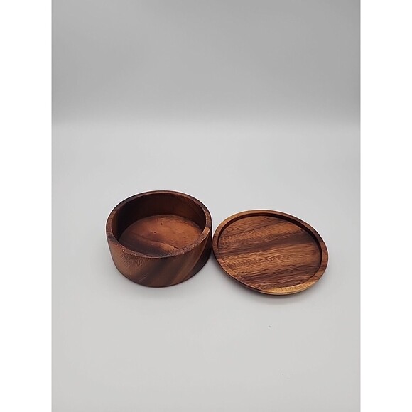 Vintage Monkeypod Covered Bowl Serving or Trinket Dish Phillipines 2 Piece - Picture 2 of 12